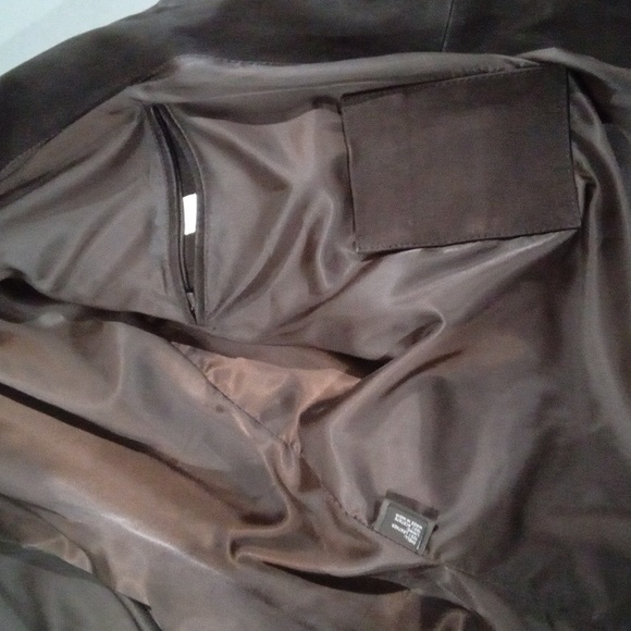 Neiman Marcus brown leather jacket - Picture 5 of 9